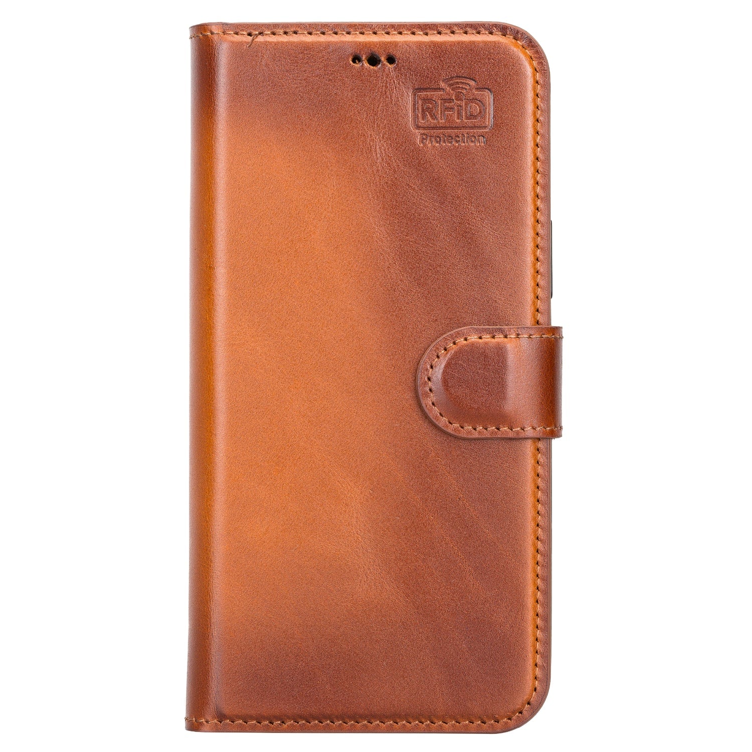 Brown Leather iPhone 13 Pro Max Detachable Bi-Fold RFID Wallet Case with MagSafe & Card Holder - Bomonti - 3