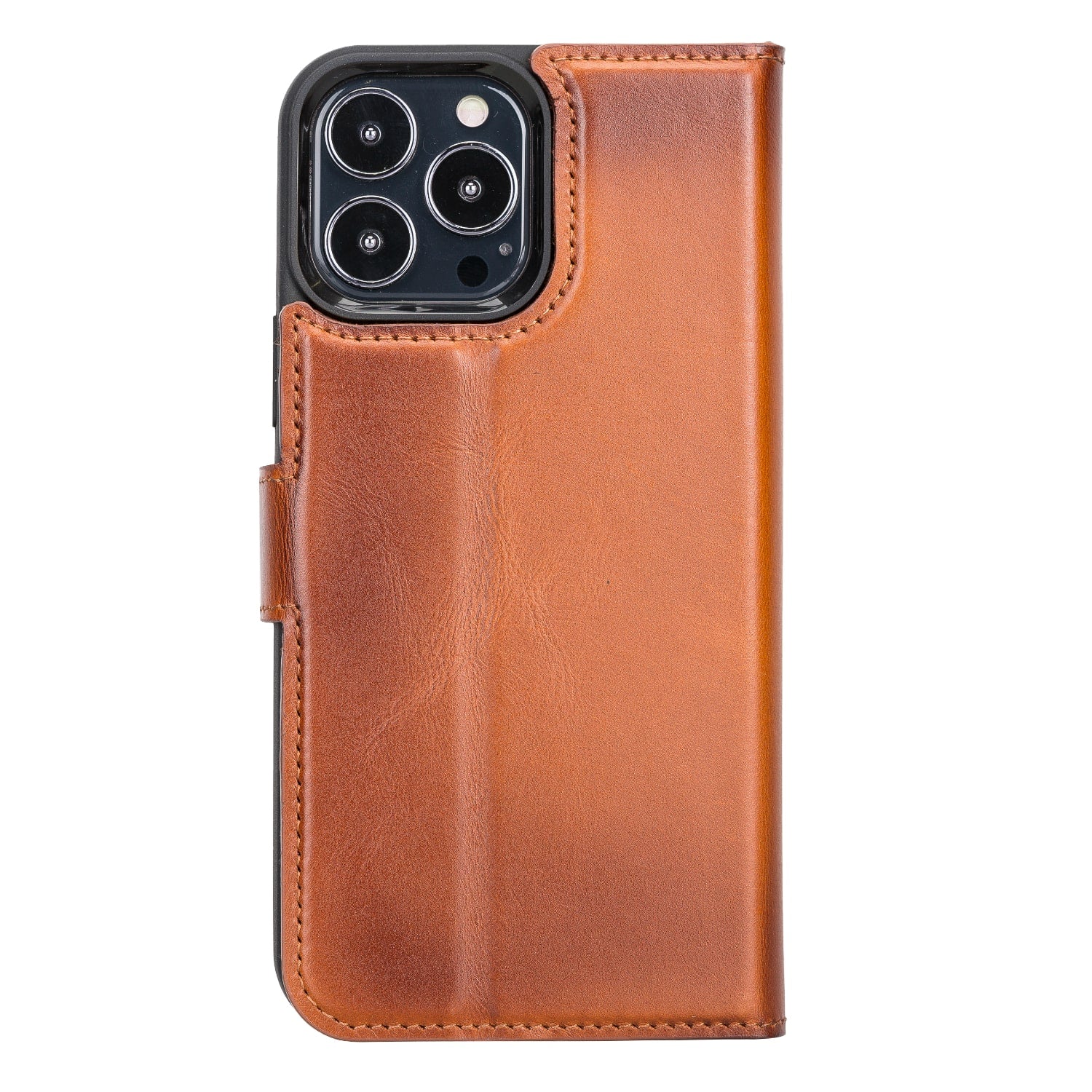 Brown Leather iPhone 13 Pro Max Detachable Bi-Fold RFID Wallet Case with MagSafe & Card Holder - Bomonti - 4