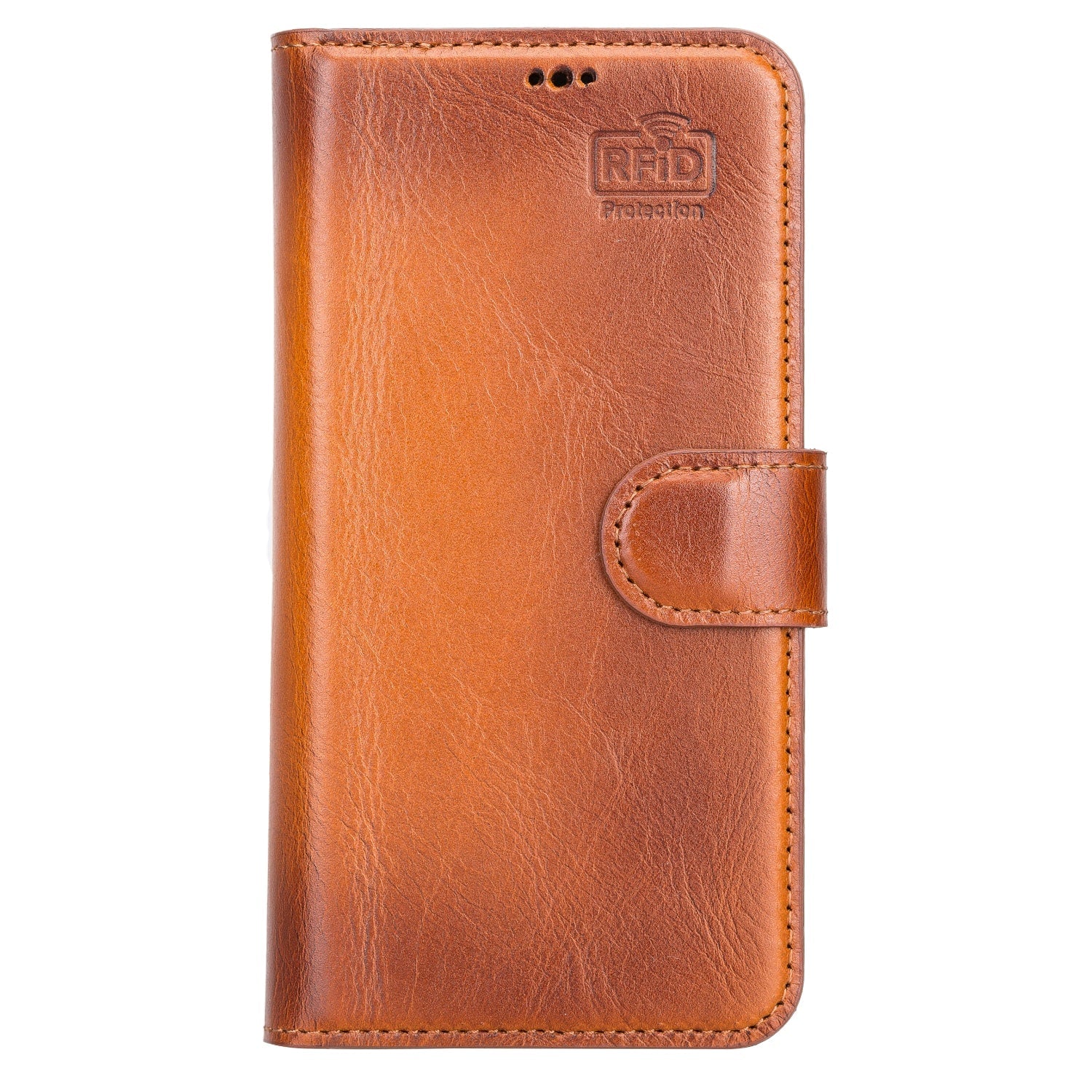 Golden Brown Leather iPhone 13  Detachable Bi-Fold RFID Wallet Case with MagSafe & Card Holder - Bomonti - 3