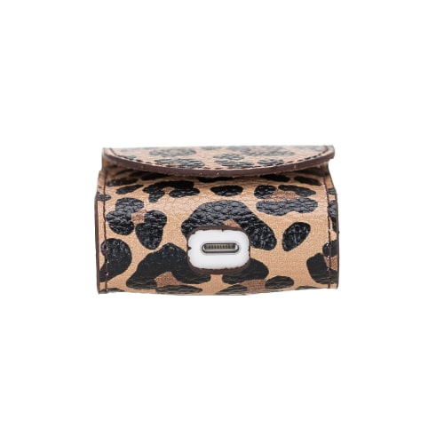 Luxury Leopard Leather Apple AirPods Bag Cover Case with Magnetic Closure - Bomonti - 3