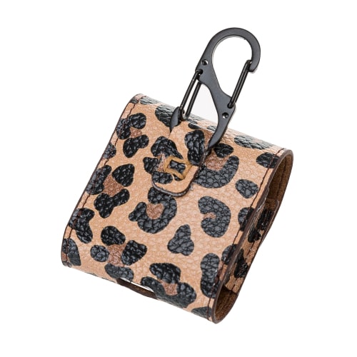 Luxury Leopard Leather Apple AirPods Bag Cover Case with Magnetic Closure - Bomonti - 5