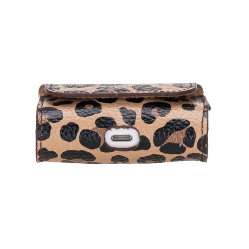 Luxury Leopard Leather Apple AirPods Pro Bag Cover Case with Magnetic Closure - Bomonti - 3