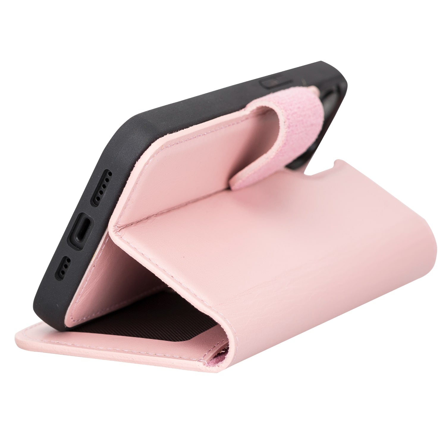 Pink Leather iPhone 13 Detachable Bi-Fold RFID Wallet Case with MagSafe & Card Holder - Bomonti - 7