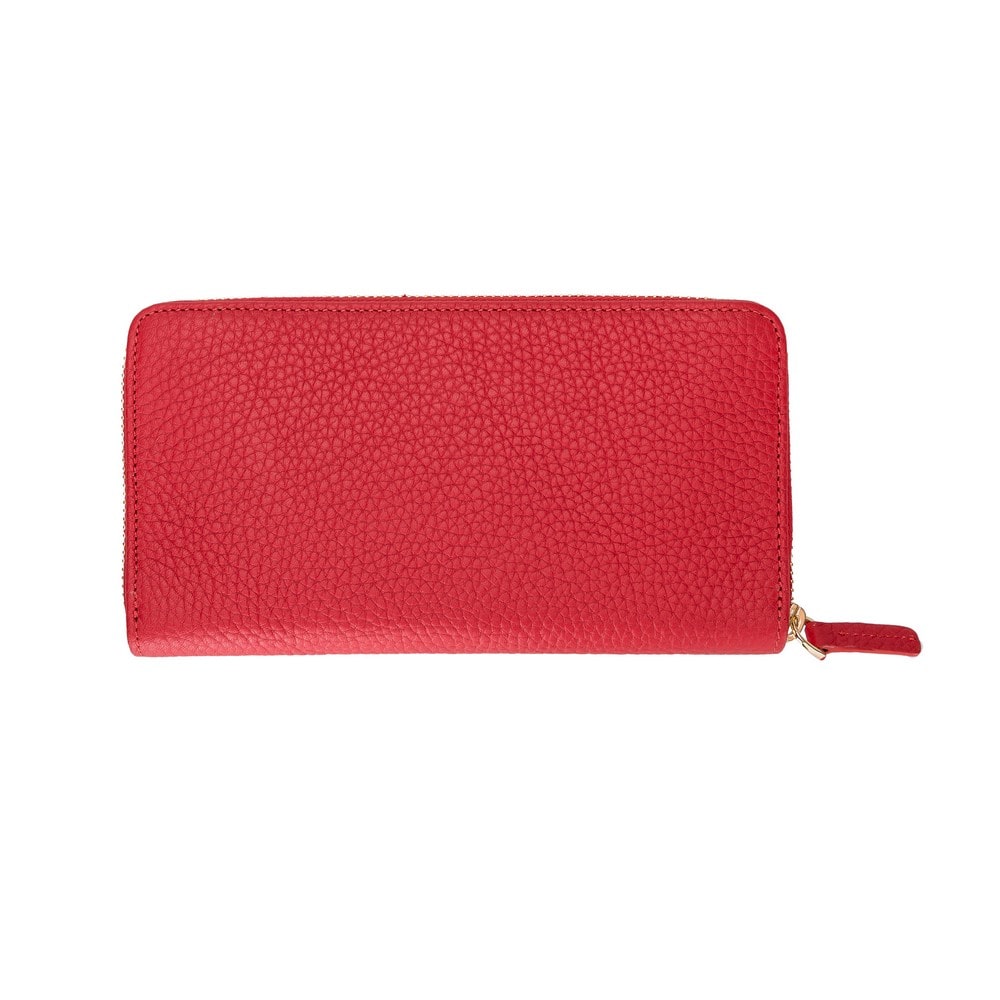 Luxury Red Leather Women’s Minimalist Clutch Purse - Bomonti - 1