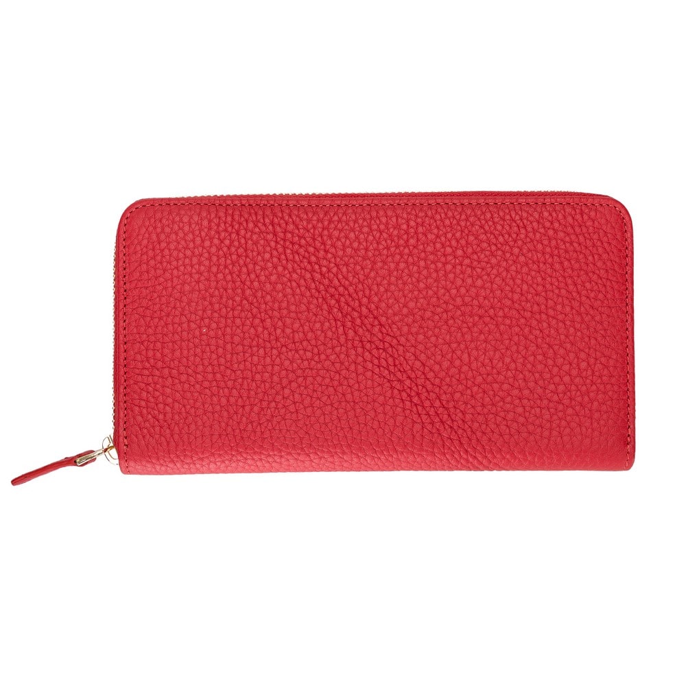 Luxury Red Leather Women’s Minimalist Clutch Purse - Bomonti - 2