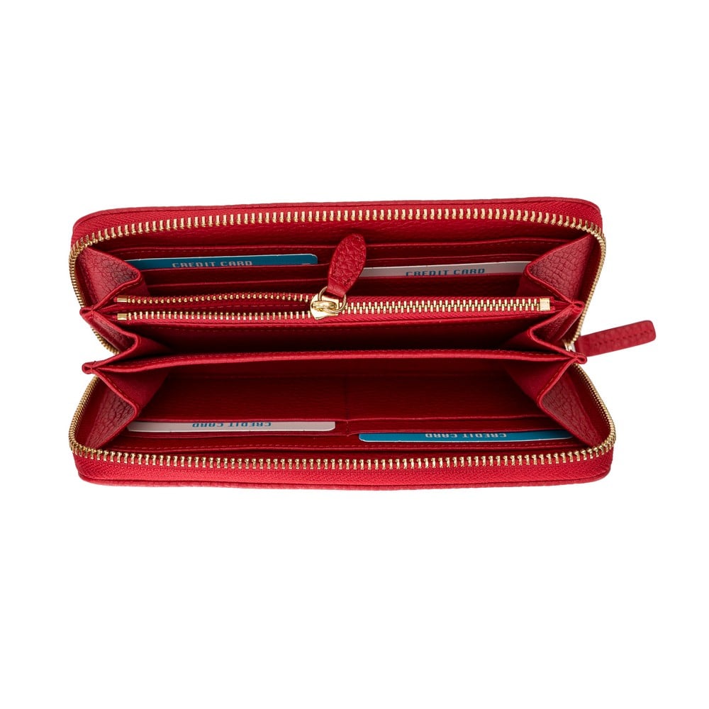 Luxury Red Leather Women’s Minimalist Clutch Purse - Bomonti - 3