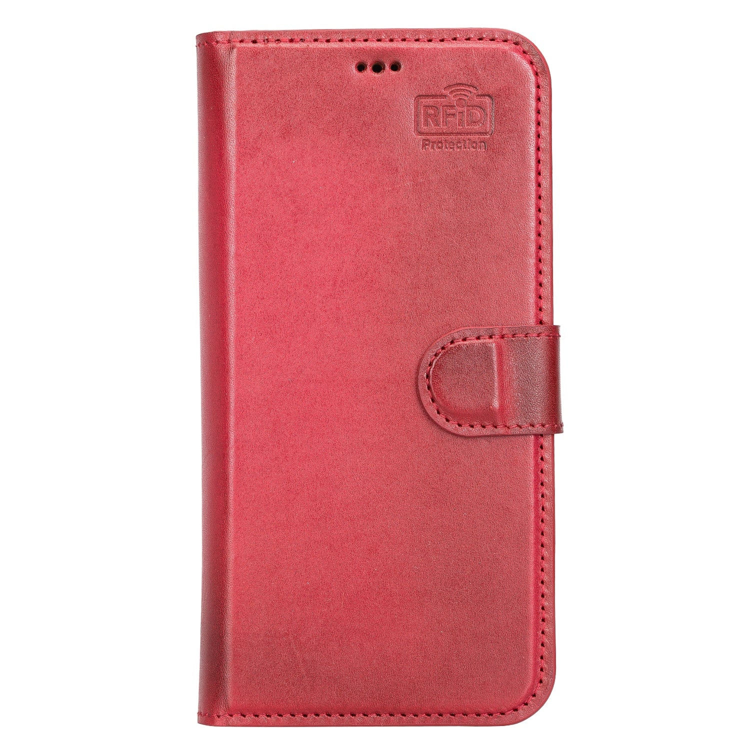 Red Leather iPhone 13 Pro Max Detachable Bi-Fold RFID Wallet Case with MagSafe & Card Holder - Bomonti - 3
