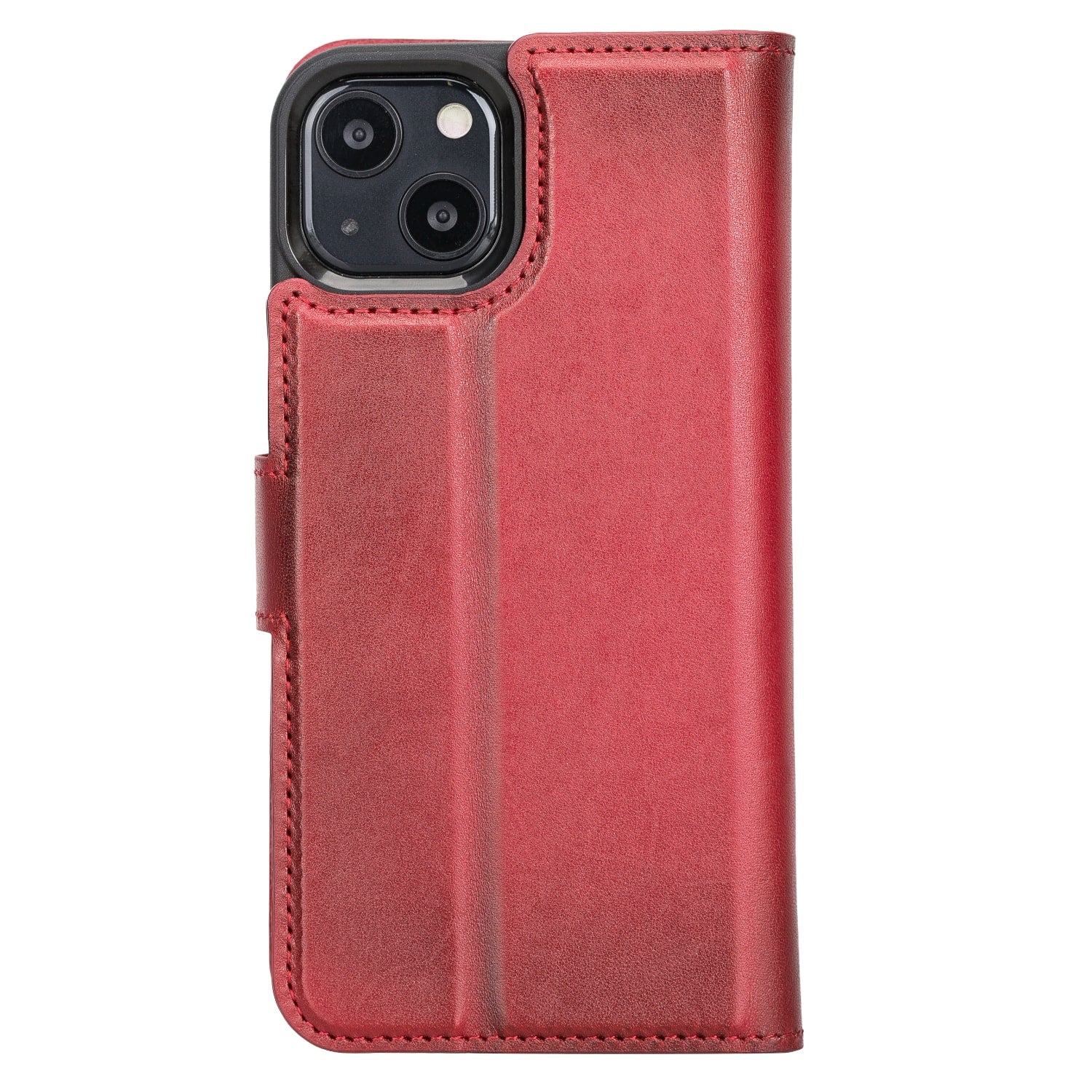 Red Leather iPhone 13 Detachable Bi-Fold RFID Wallet Case with MagSafe & Card Holder - Bomonti - 4