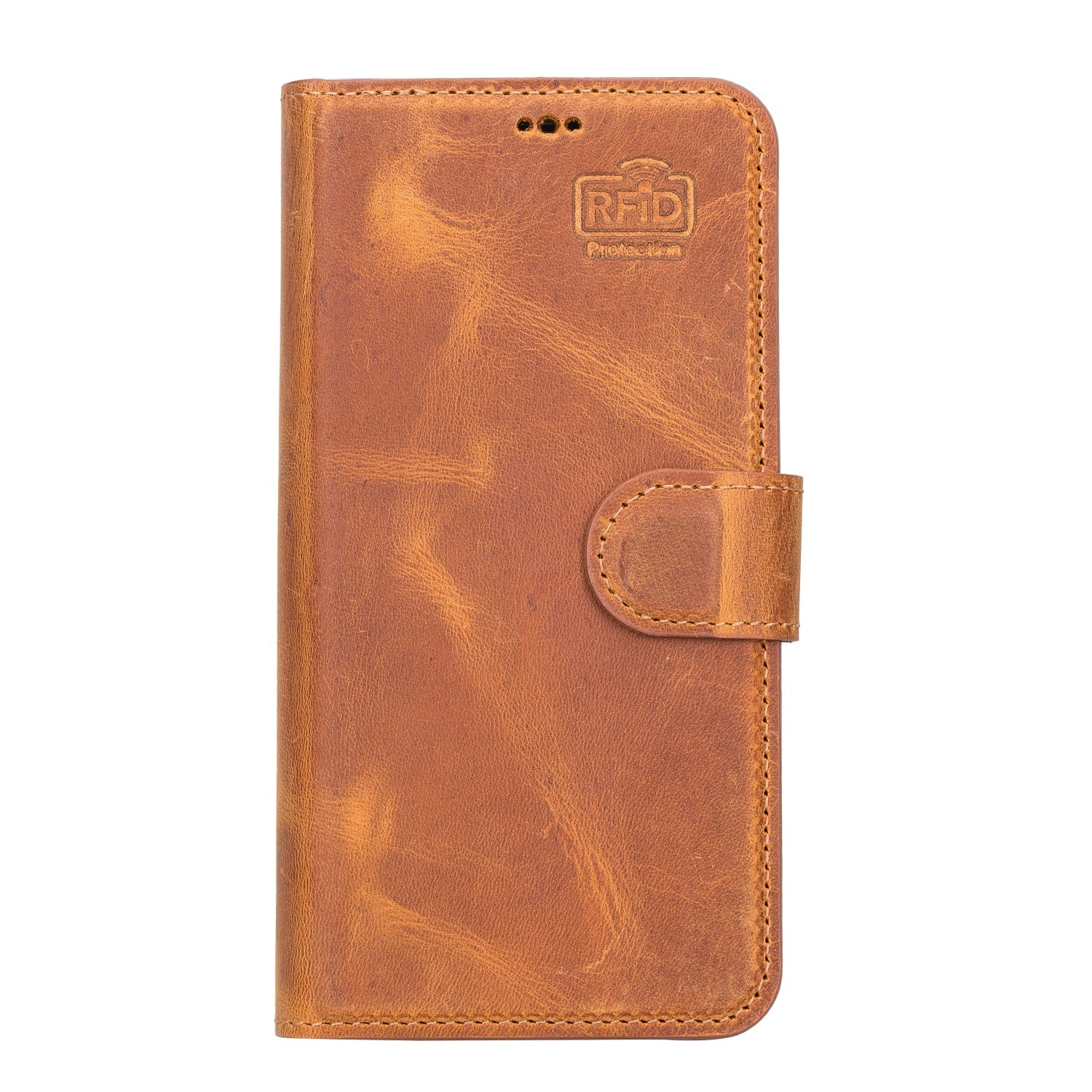 Rustic Brown Leather iPhone 13 Detachable Bi-Fold RFID Wallet Case with MagSafe & Card Holder - Bomonti - 3