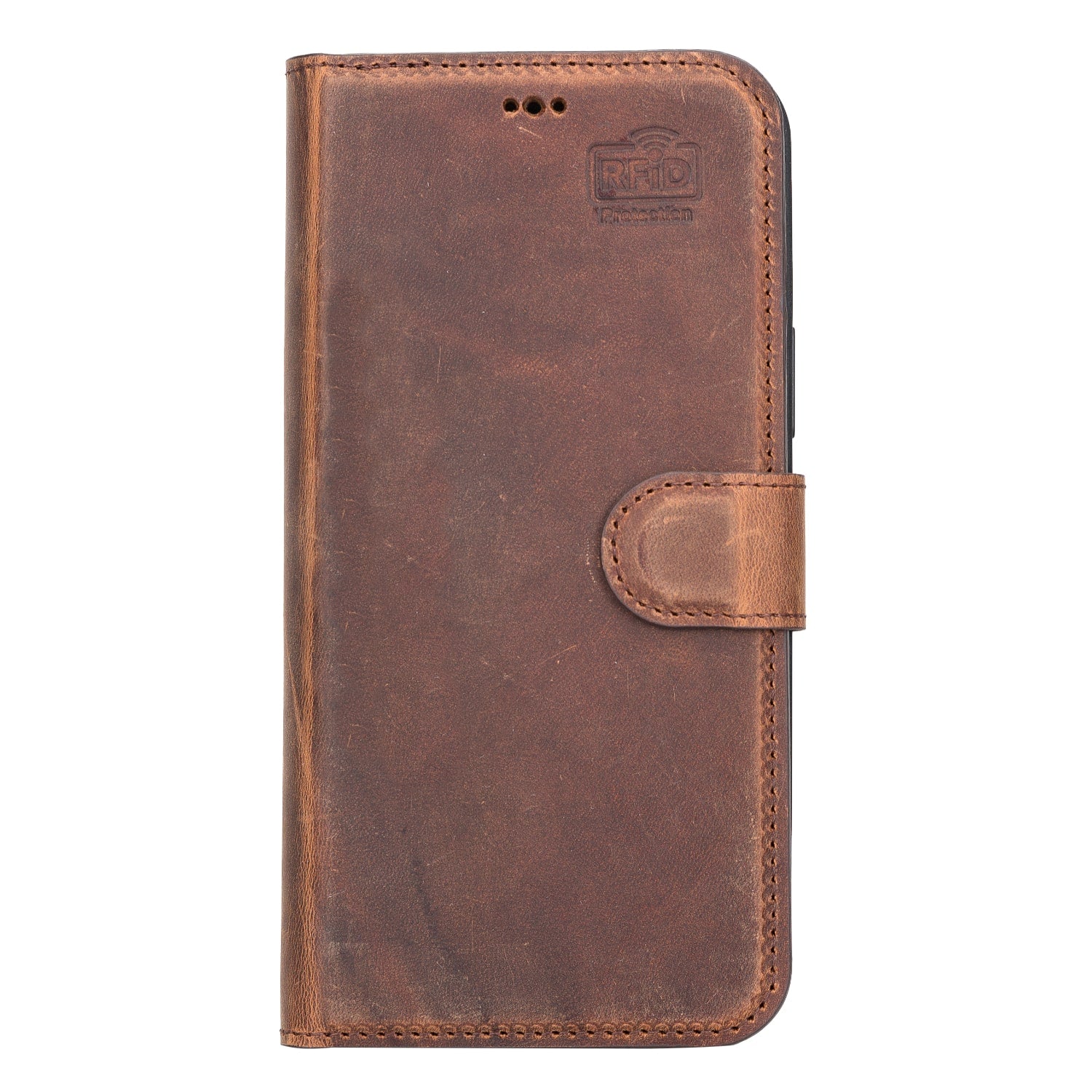 Tan Brown Leather iPhone 13 Pro Max Detachable Bi-Fold RFID Wallet Case with MagSafe & Card Holder - Bomonti - 3