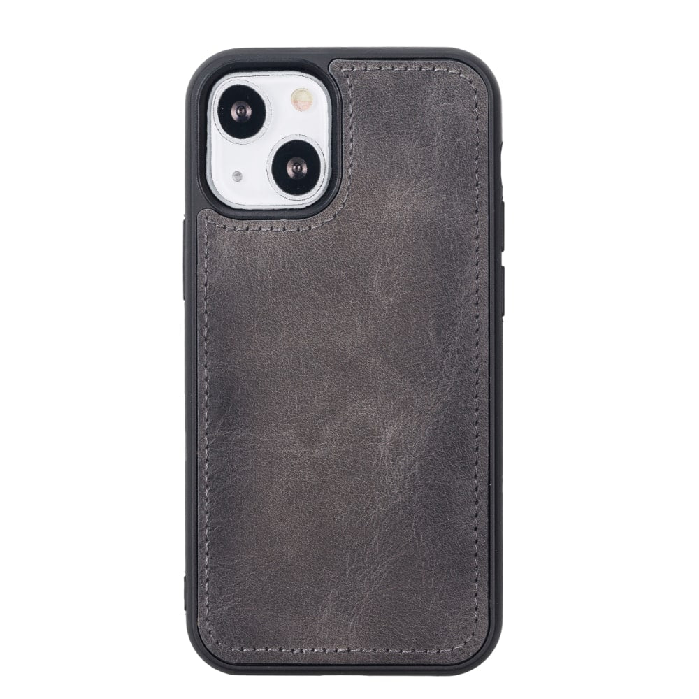 Vintage Black Leather iPhone 13 Mini Detachable Bi-Fold RFID Wallet Case with MagSafe & Card Holder - Bomonti - 5