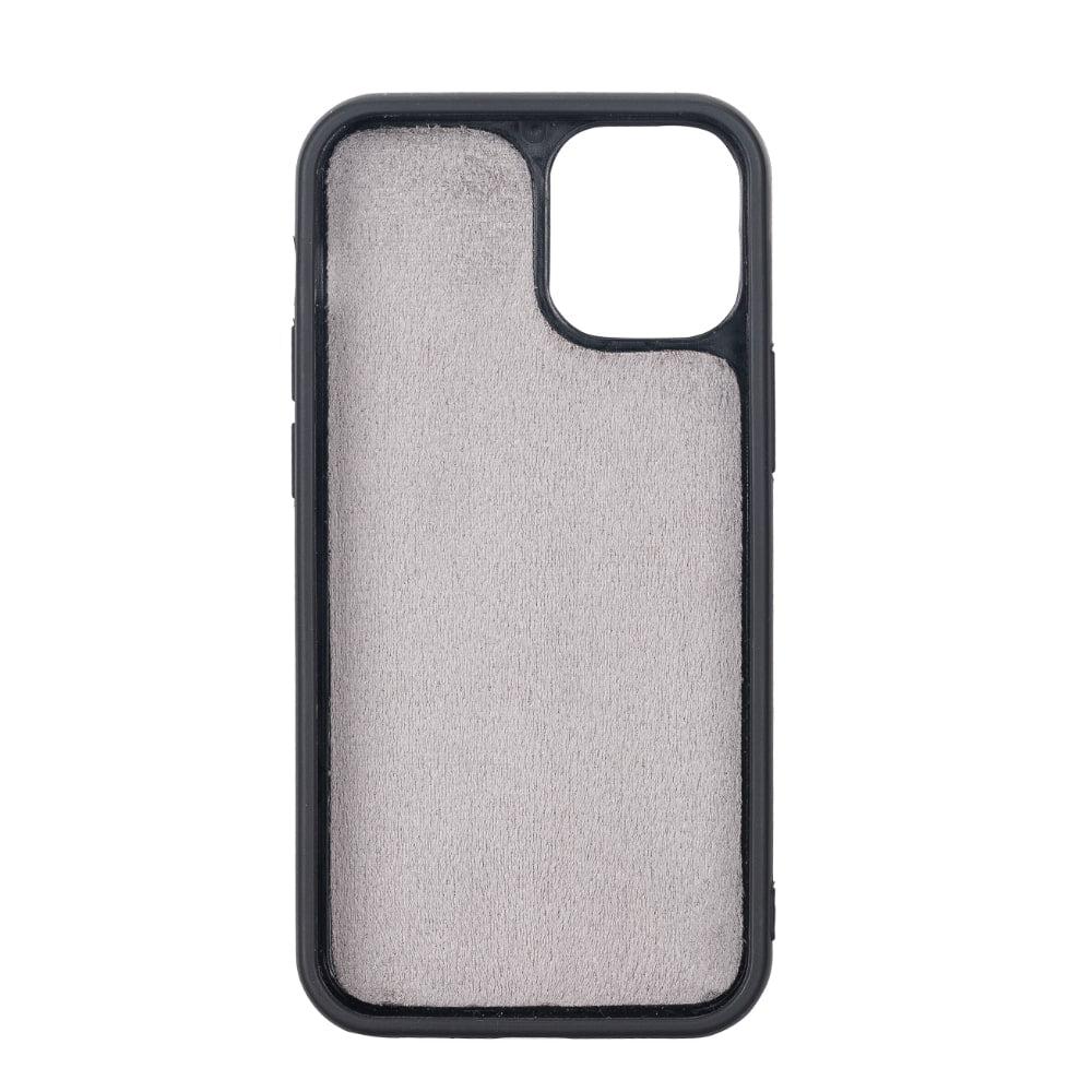 Vintage Black Leather iPhone 13 Mini Detachable Bi-Fold RFID Wallet Case with MagSafe & Card Holder - Bomonti - 6