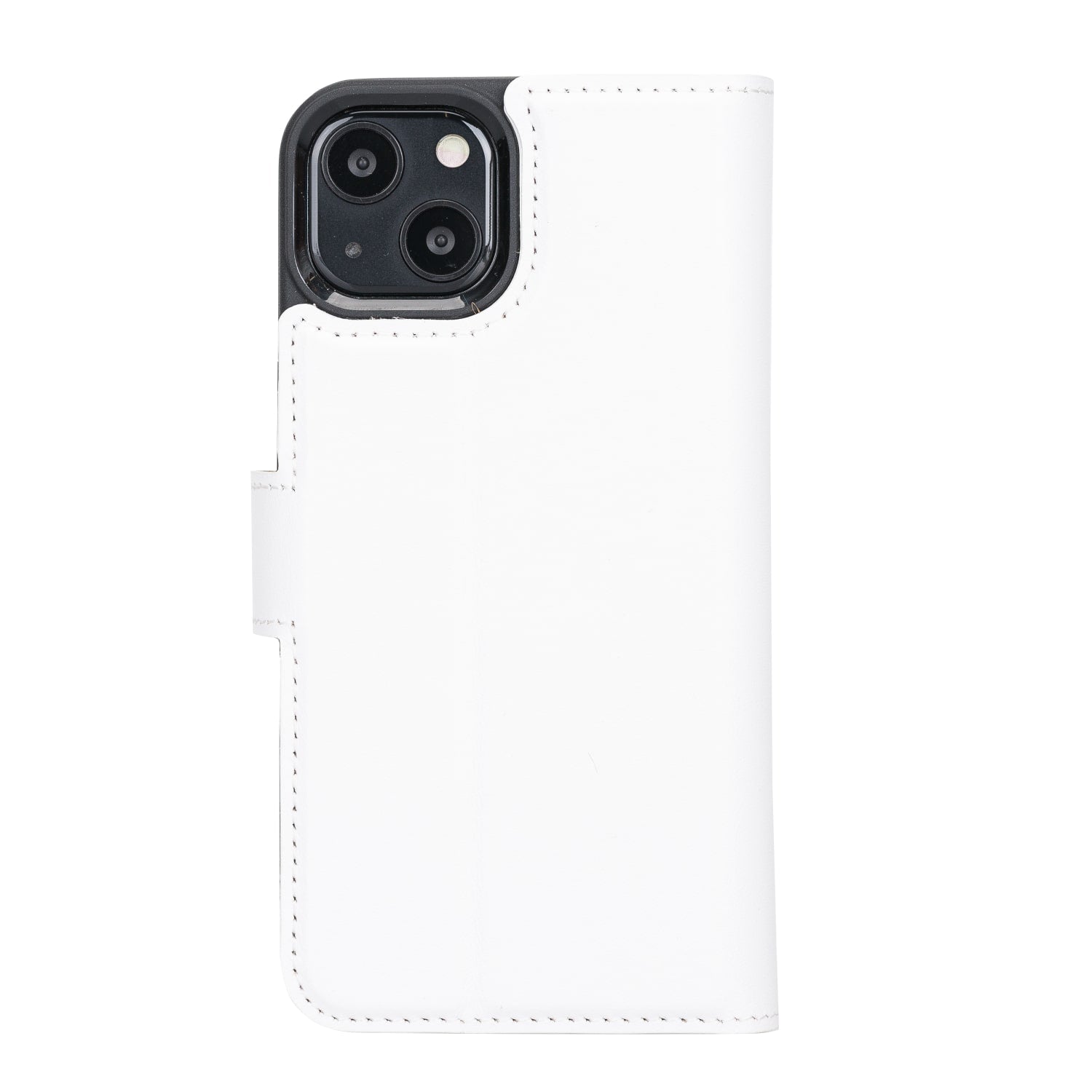 White Leather iPhone 13 Detachable Bi-Fold RFID Wallet Case with MagSafe & Card Holder - Bomonti - 4
