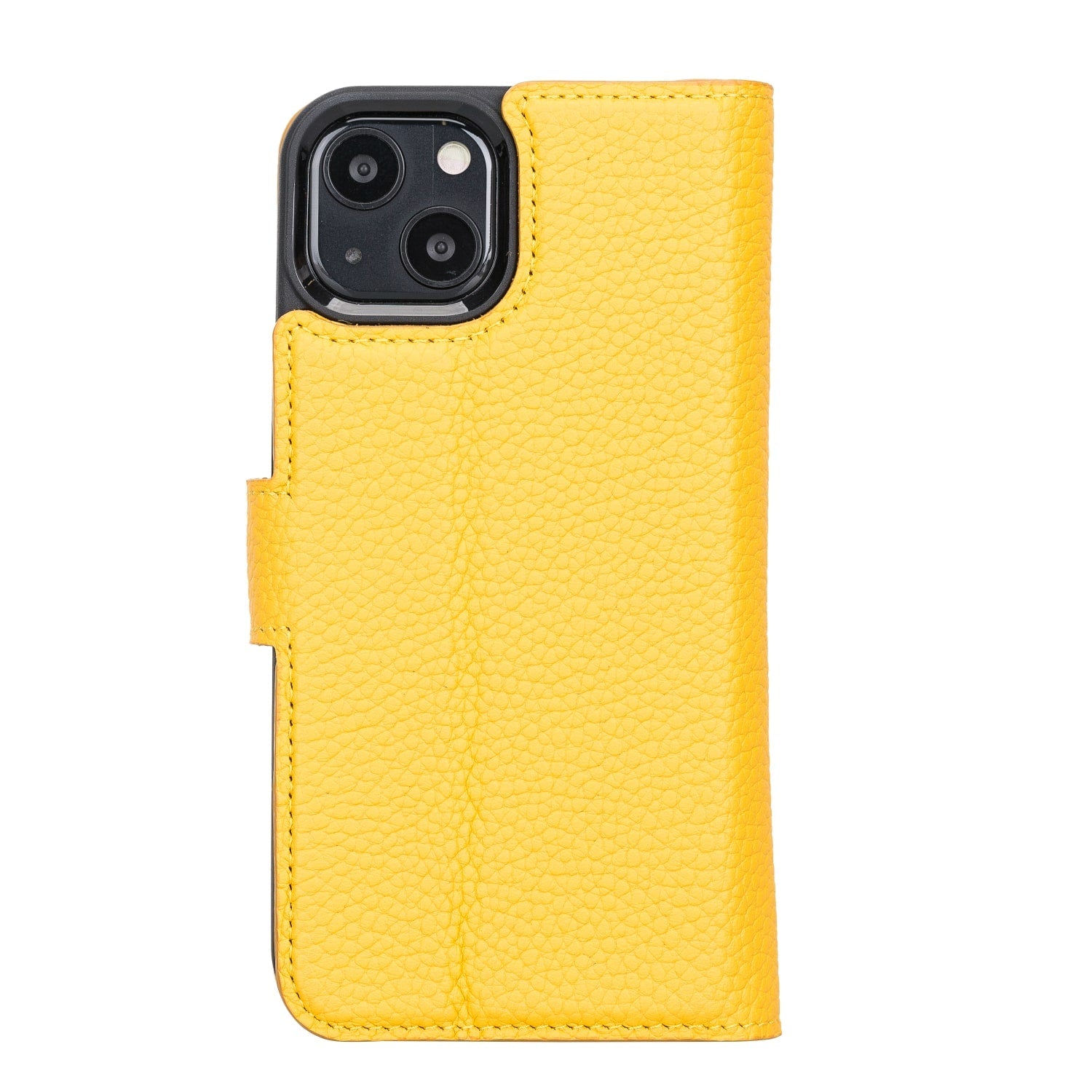 Yellow Leather iPhone 13 Detachable Bi-Fold RFID Wallet Case with MagSafe & Card Holder - Bomonti - 4