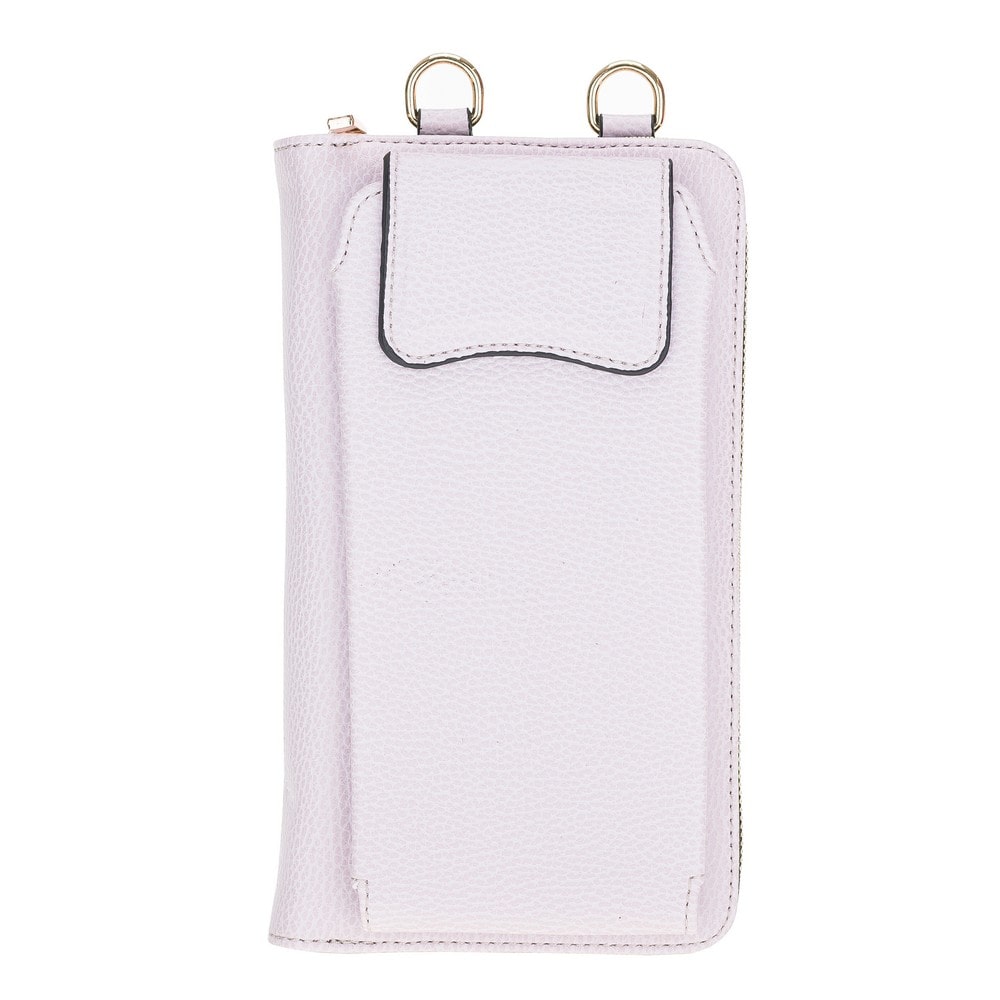 Pebble Pink Leather Shoulder Pouch with Strap - Bomonti - 5