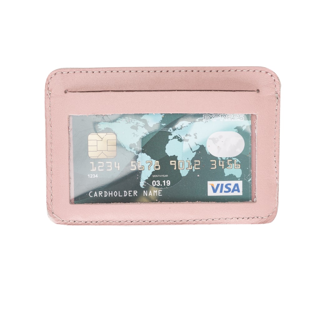 Pink Leather Minimalist Coin Wallet Purse - Bomonti - 2