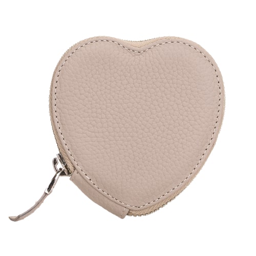 Luxury Beige Leather Apple AirPods Cover Valentine Case with Zip Closure - Bomonti - 1