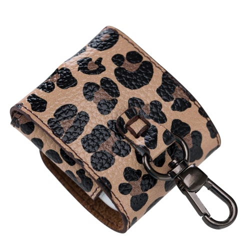 Luxury Leopard Leather Apple AirPods Cover Bag Case with Button Closure - Bomonti - 5