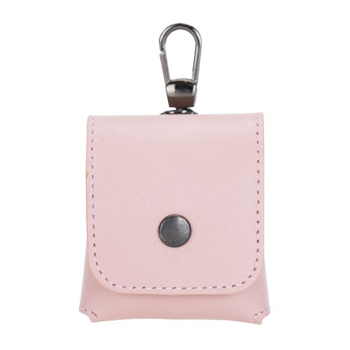 Luxury Pink Leather Apple AirPods Cover Bag Case with Button Closure - Bomonti - 1