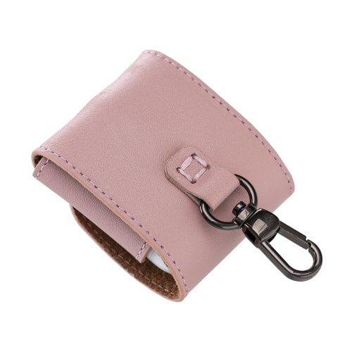 Luxury Pink Leather Apple AirPods Cover Bag Case with Button Closure - Bomonti - 5