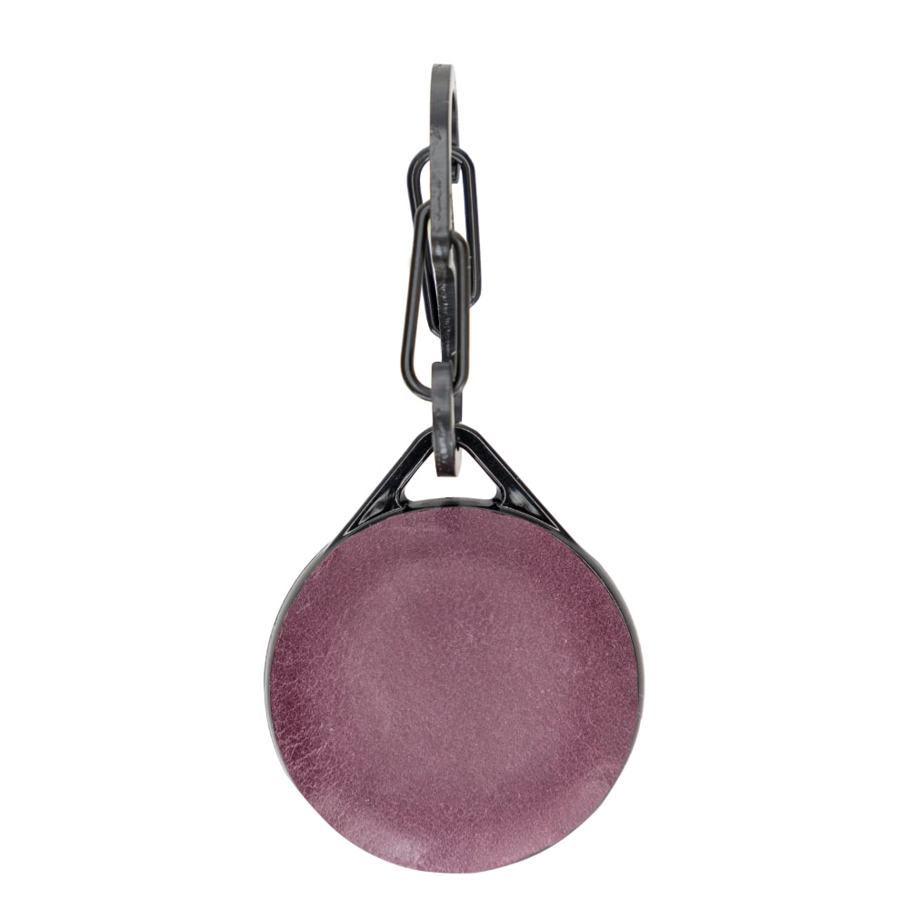 Luxury Purple Leather Apple AirTag Luggage Tag Cover Case Holder with Chain - Bomonti - 2