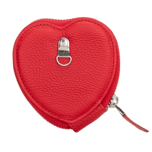 Luxury Red Leather Apple AirPods Cover Valentine Case with Zip Closure - Bomonti - 2