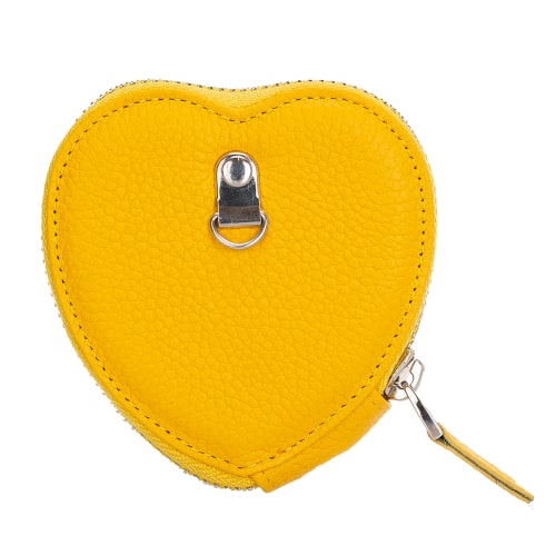 Luxury Yellow Leather Apple AirPods Cover Valentine Case with Zip Closure - Bomonti - 2