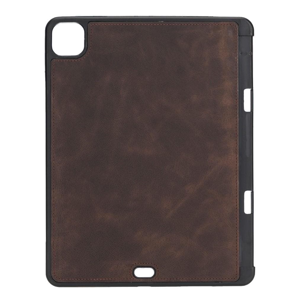 Tan Brown Leather iPad Pro 11 Inc Smart Folio Case with Apple Pen Holder - Bomonti - 3