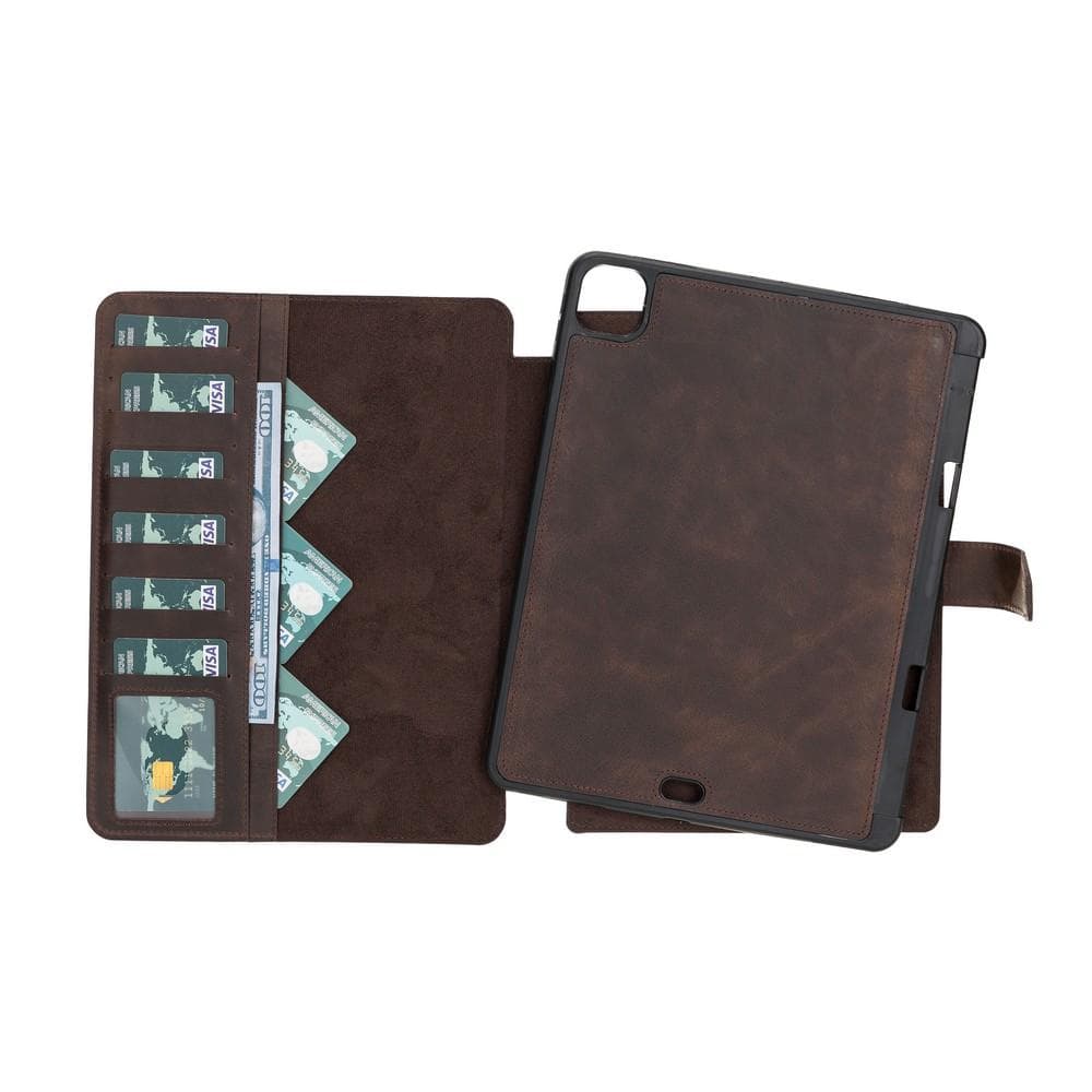 Tan Brown Leather iPad Pro 11 Inc Smart Folio Case with Apple Pen Holder - Bomonti - 8