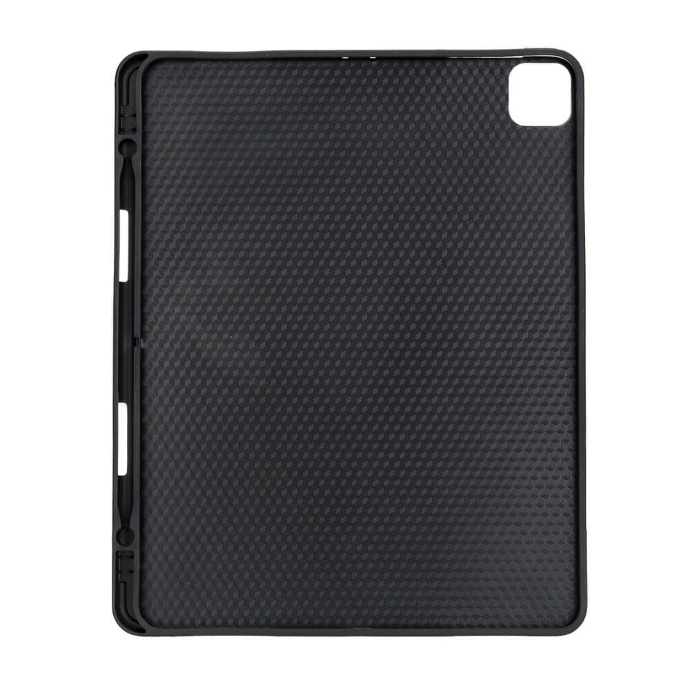 Tan Brown Leather iPad Pro 12.9 Inc Smart Folio Case with Apple Pen Holder - Bomonti - 1