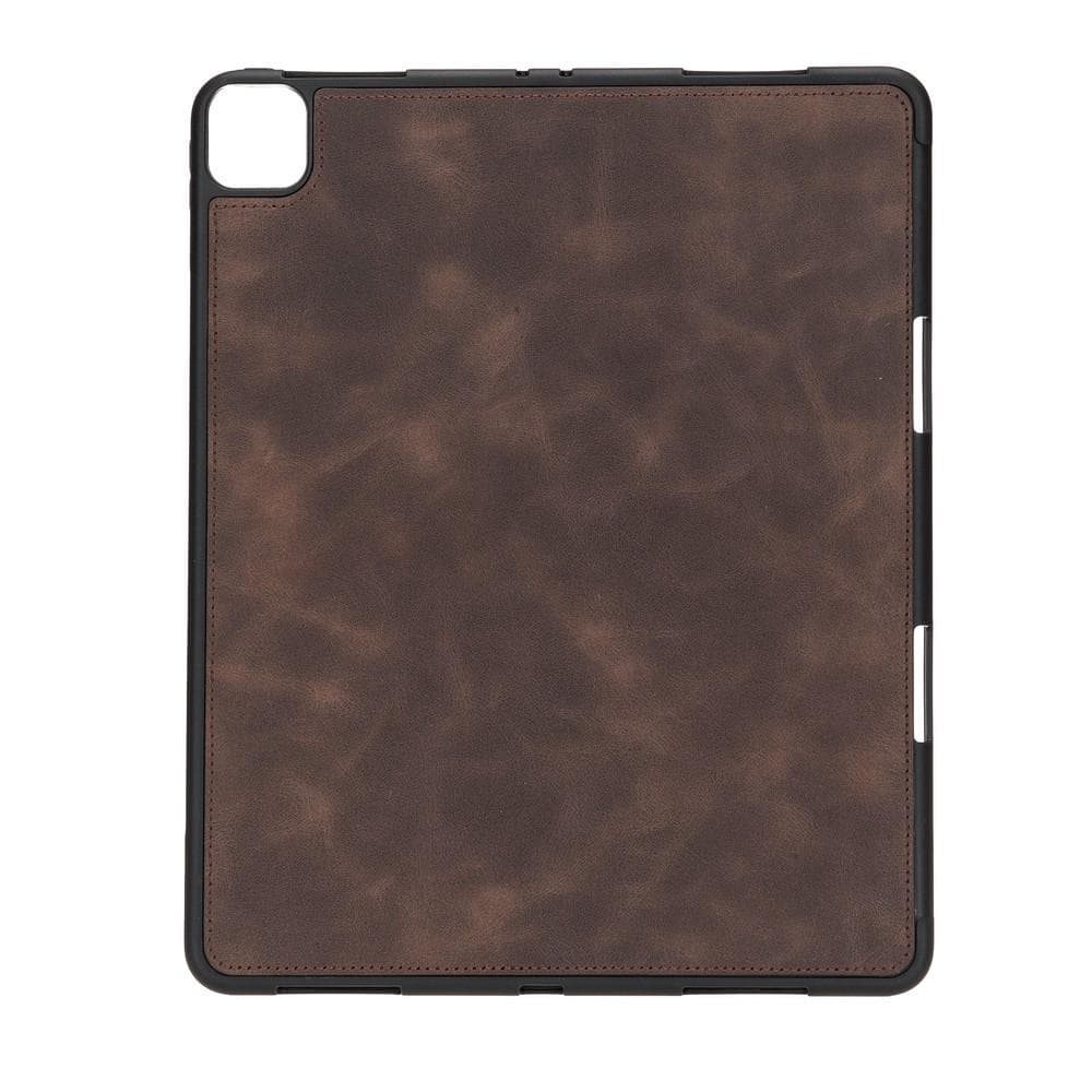 Tan Brown Leather iPad Pro 12.9 Inc Smart Folio Case with Apple Pen Holder - Bomonti - 4