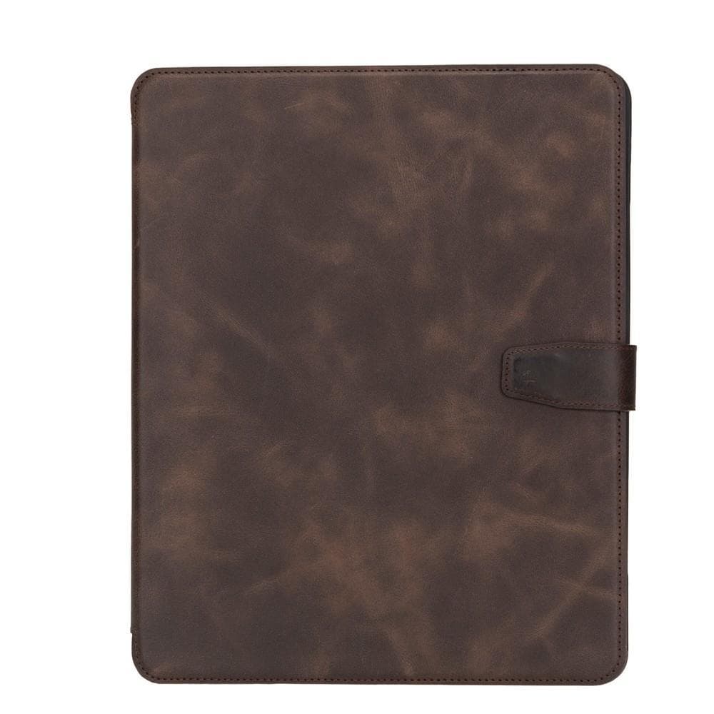 Tan Brown Leather iPad Pro 12.9 Inc Smart Folio Case with Apple Pen Holder - Bomonti - 5