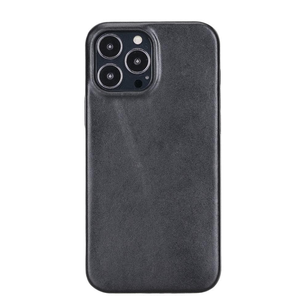 Apple iPhone IP14 Series Leather Case / RC - Rock Cover iPhone 14 Pro Max 6.7" / Rustic Black Bomonti