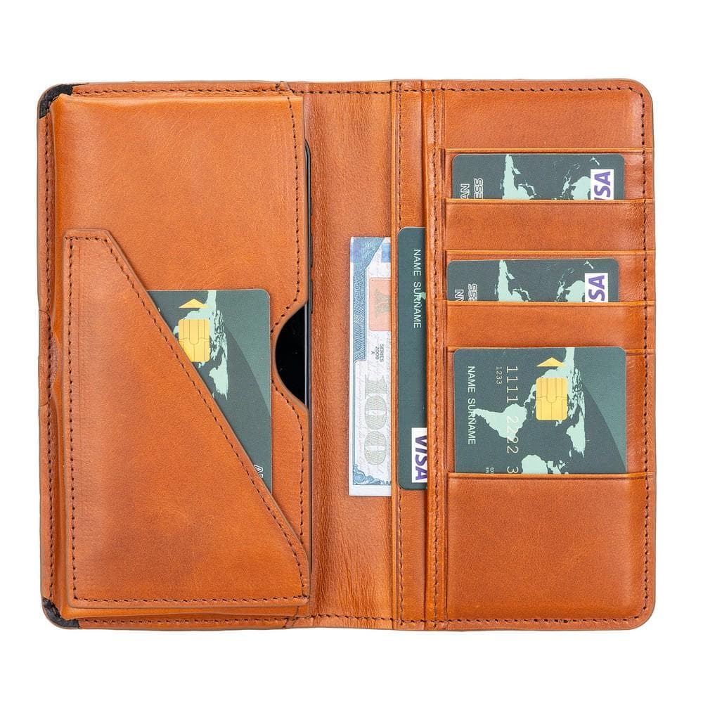 B2B - Calvina Universal Leather Wallet Case 6.2" Bomonti