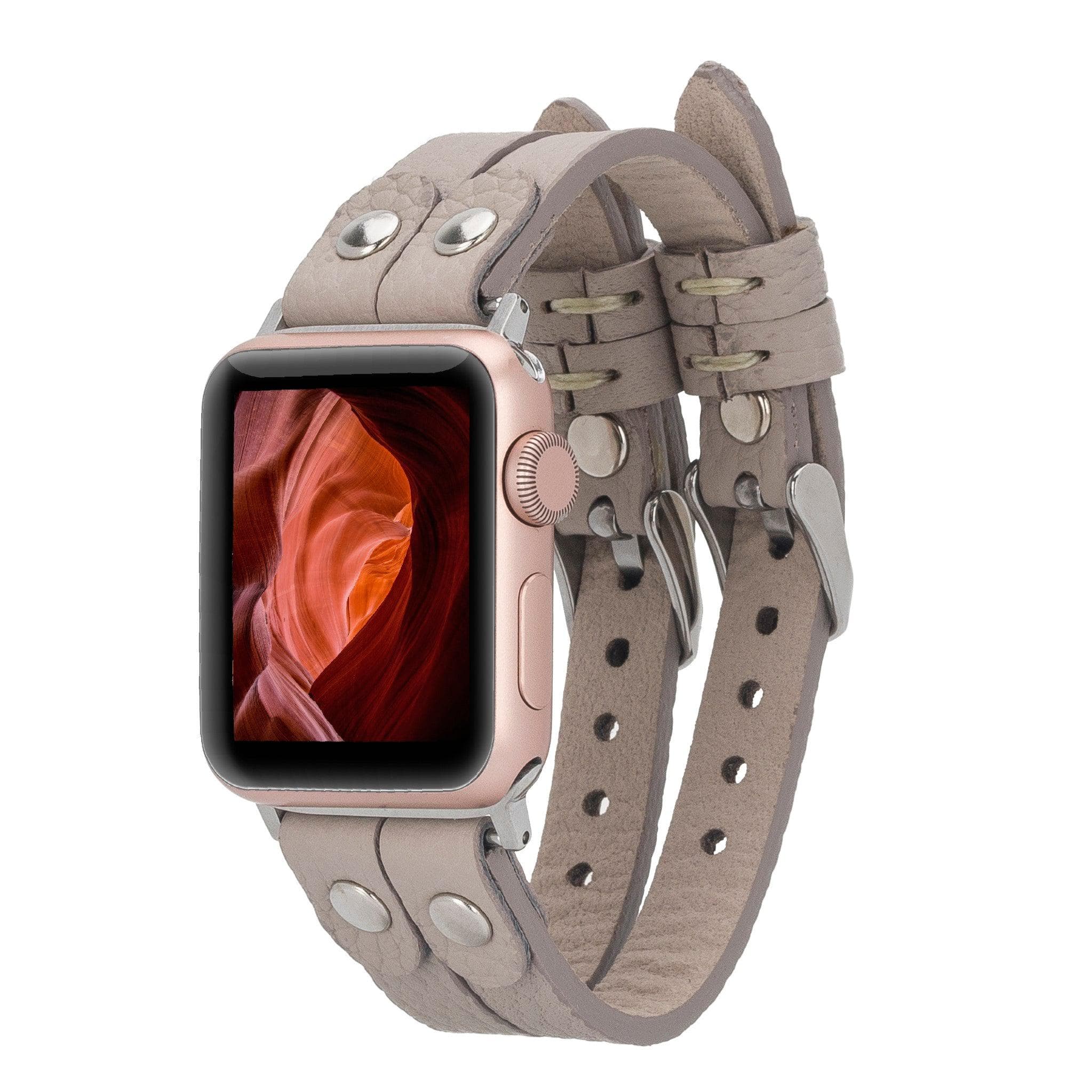 Durham Ely Apple Watch Leather Straps ERC3 / Silver Bomonti