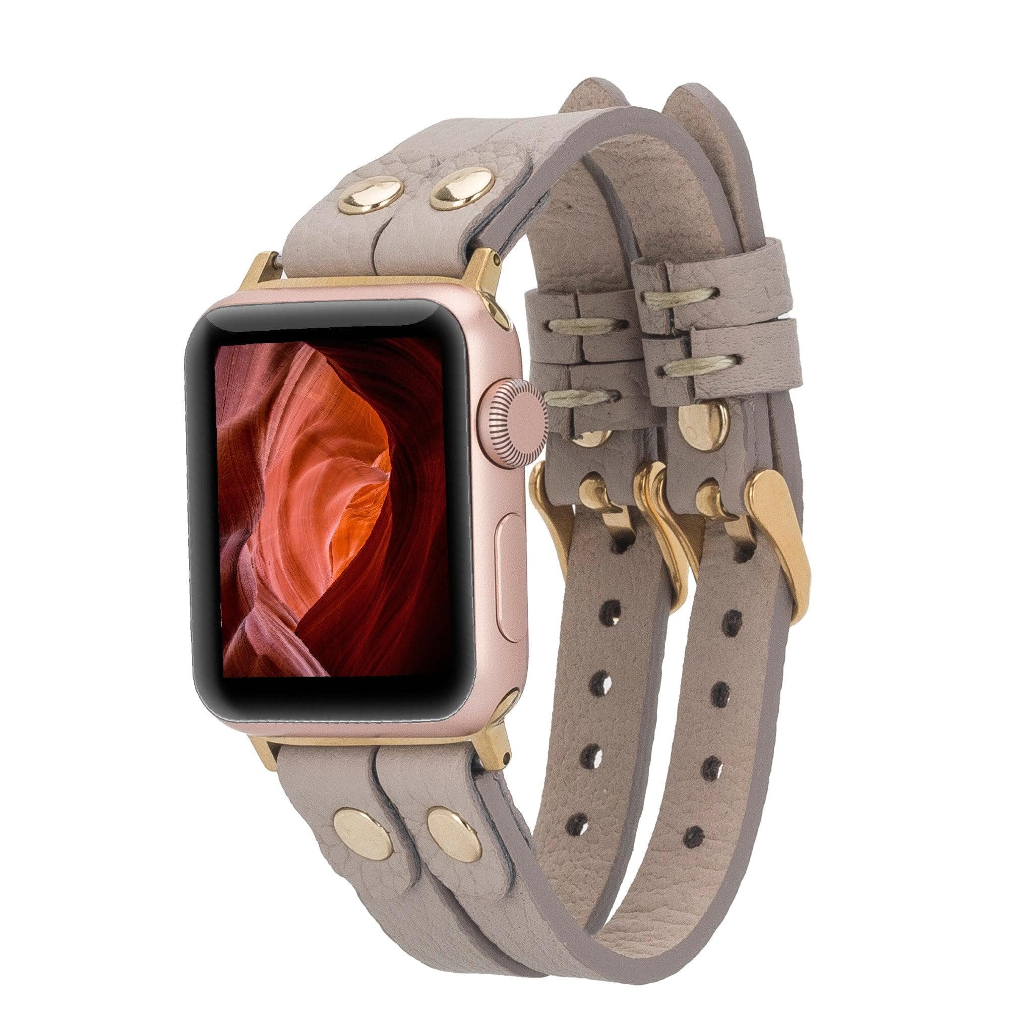 Durham Ely Apple Watch Leather Straps ERC3 / Gold Bomonti