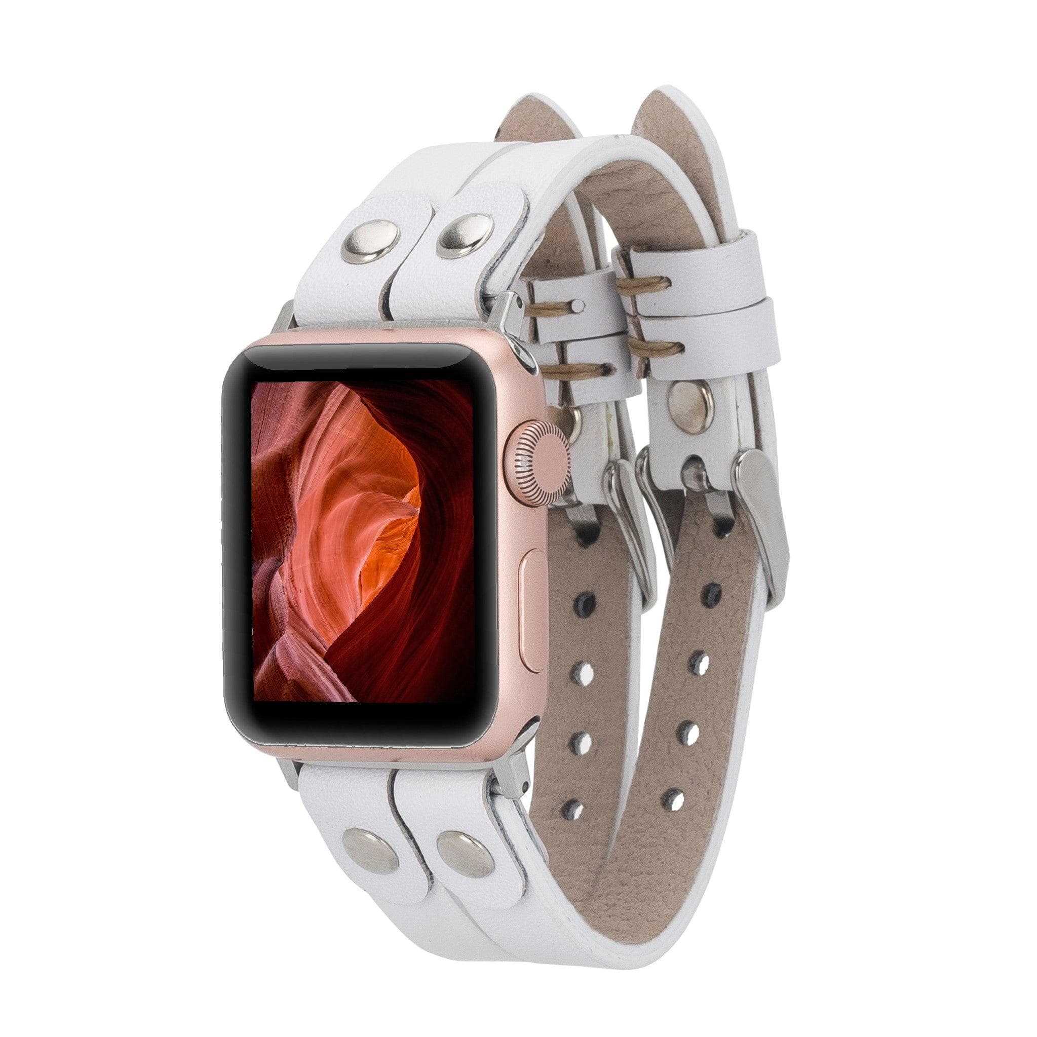 Durham Ely Apple Watch Leather Straps F3 / Silver Bomonti