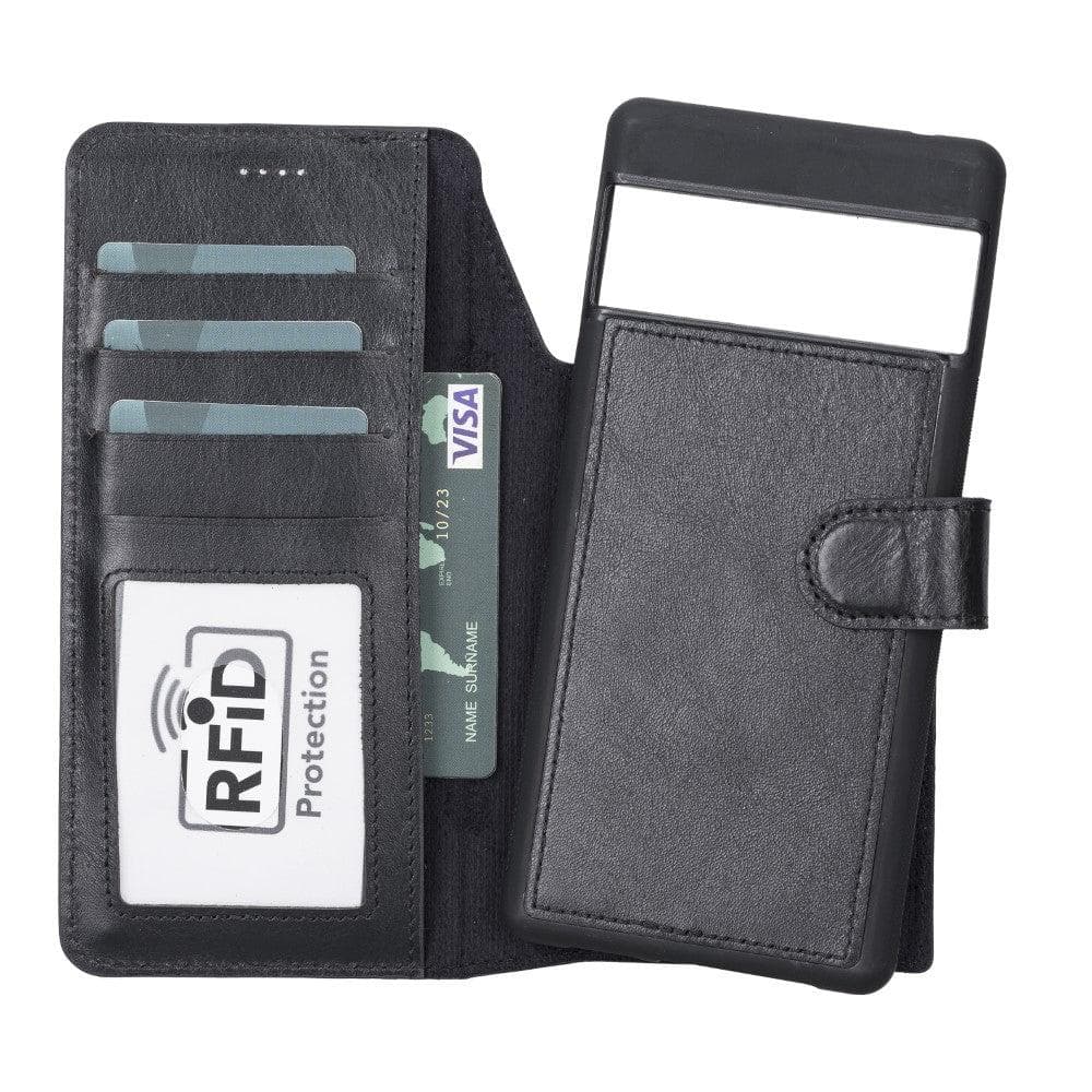 Google Pixel 6  Series Detachble Magnetic Wallet Leather Case RST1 / Google Pixel 6 Pro Bomonti