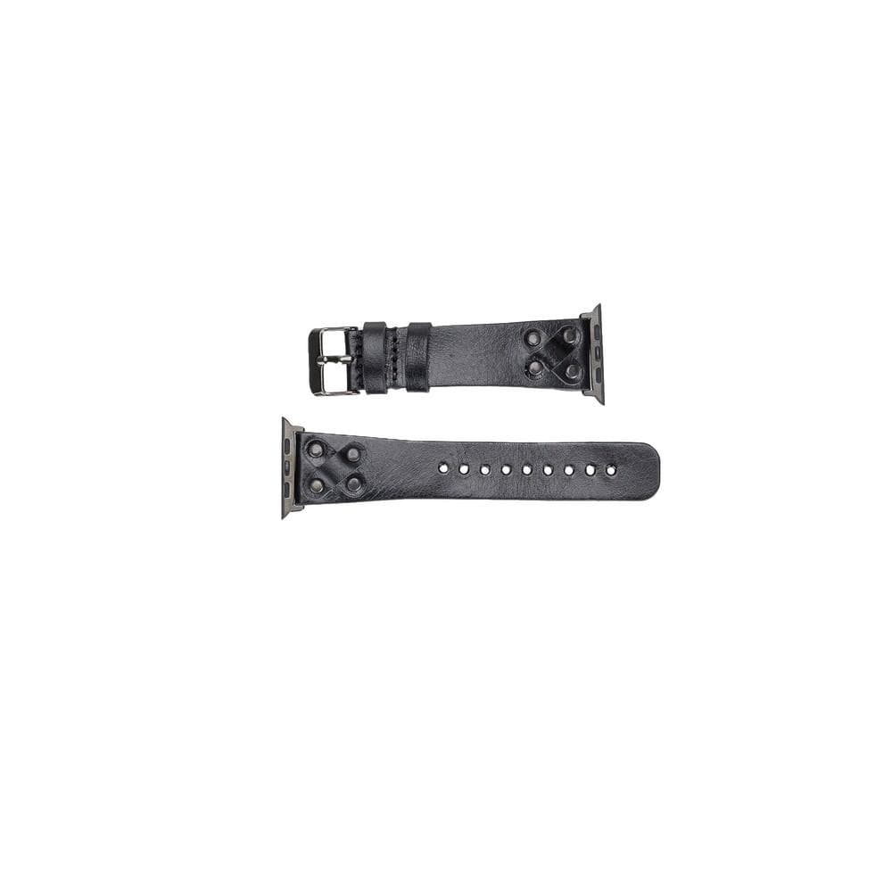 B2B - Leather Apple Watch Bands / Cross Style with Black Trok Bomonti