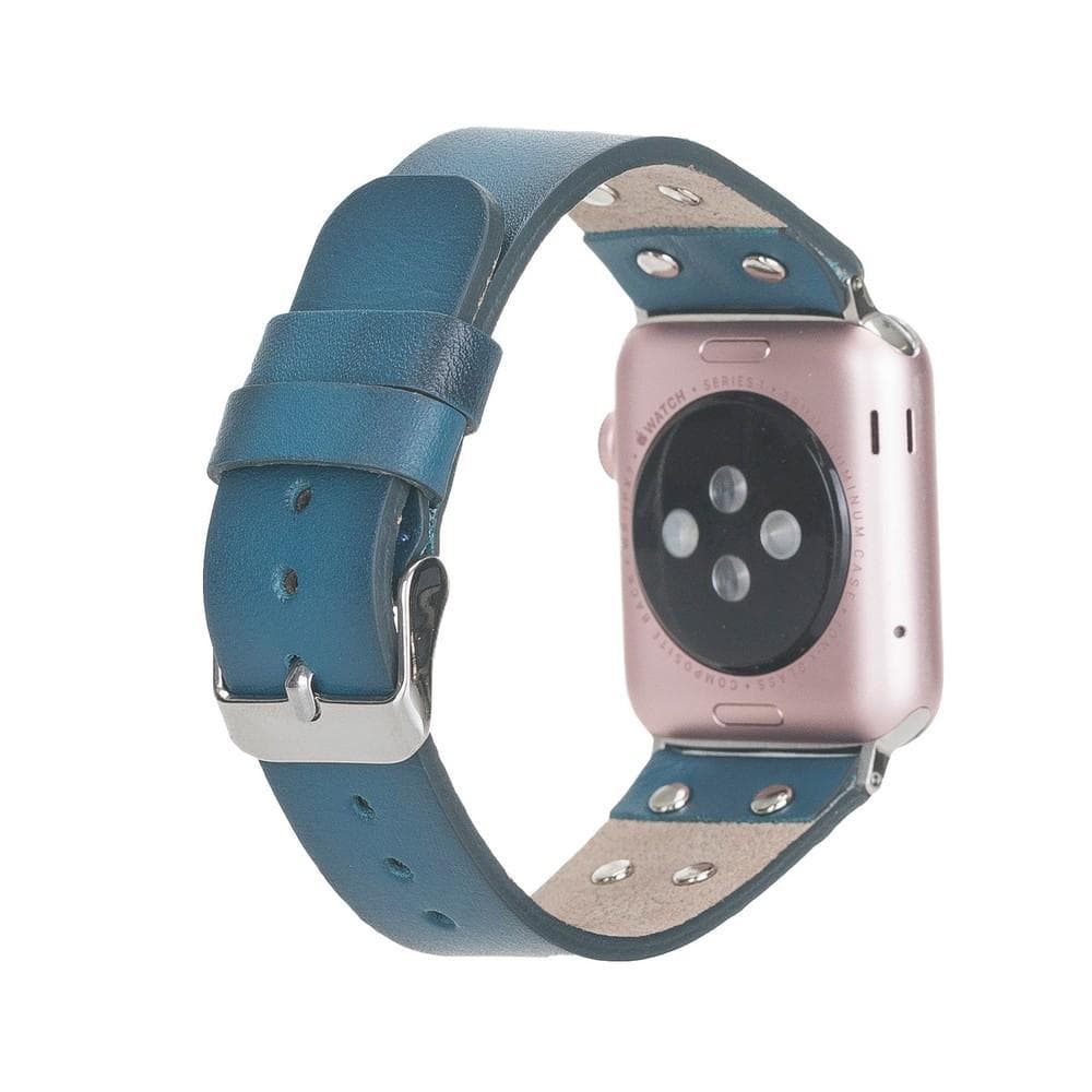 B2B - Leather Apple Watch Bands / Cross Style with Silver Trok Bomonti