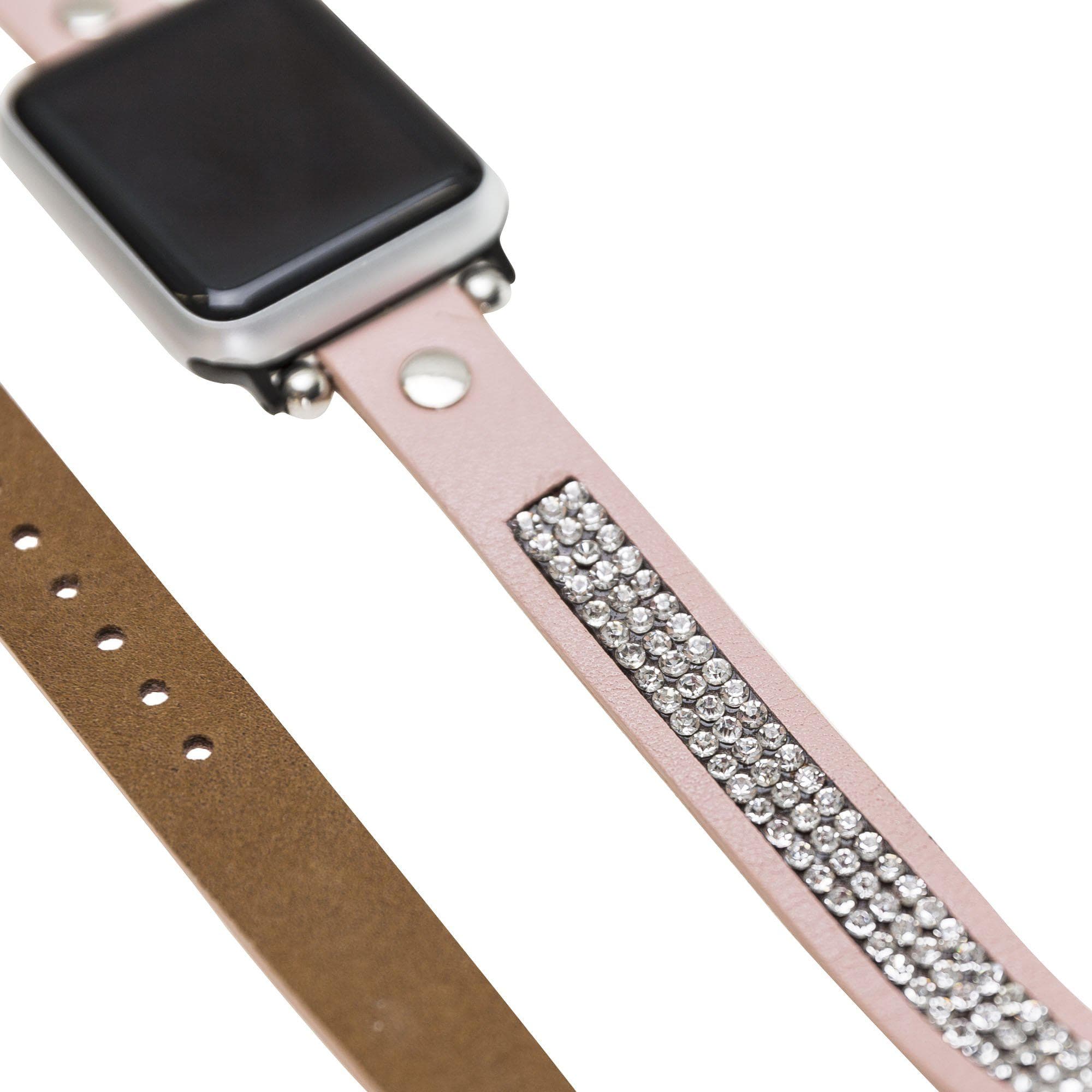 B2B - Leather Apple Watch Bands - Crystal Ferro Double Tour Style Bomonti