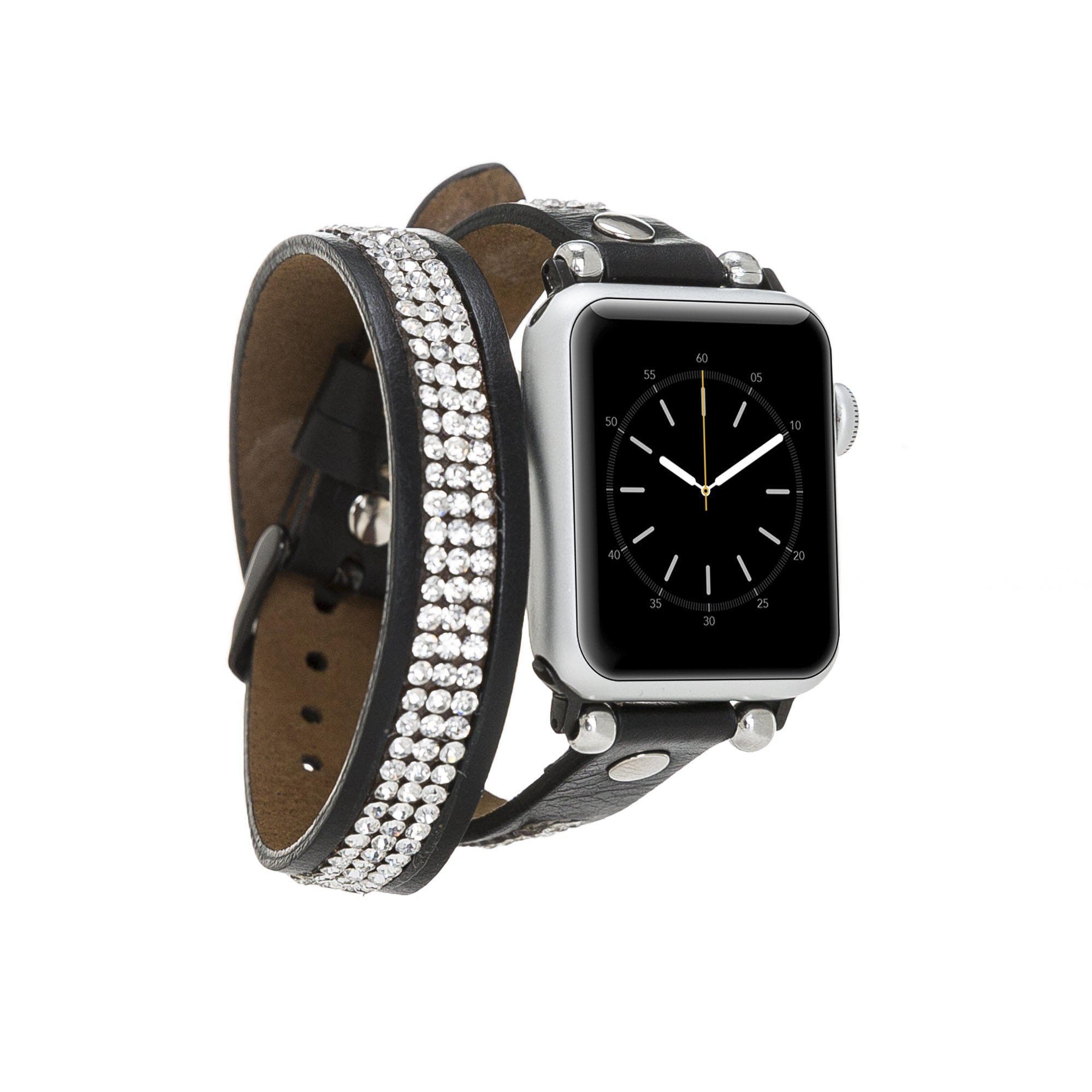 B2B - Leather Apple Watch Bands - Crystal Ferro Double Tour Style RST1 Bomonti