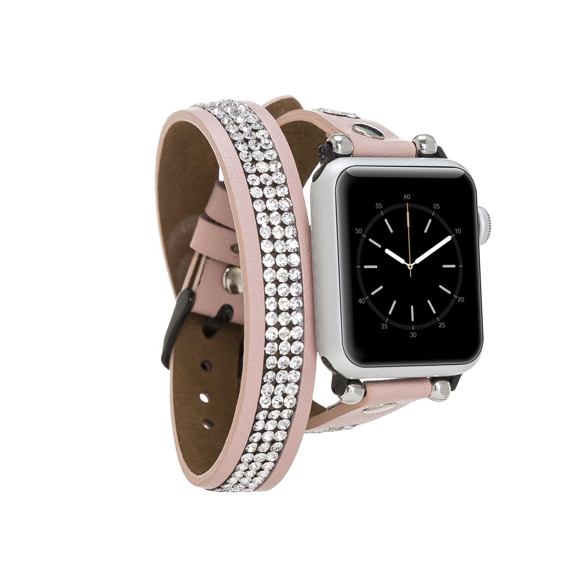 B2B - Leather Apple Watch Bands - Crystal Ferro Double Tour Style NU2 Bomonti