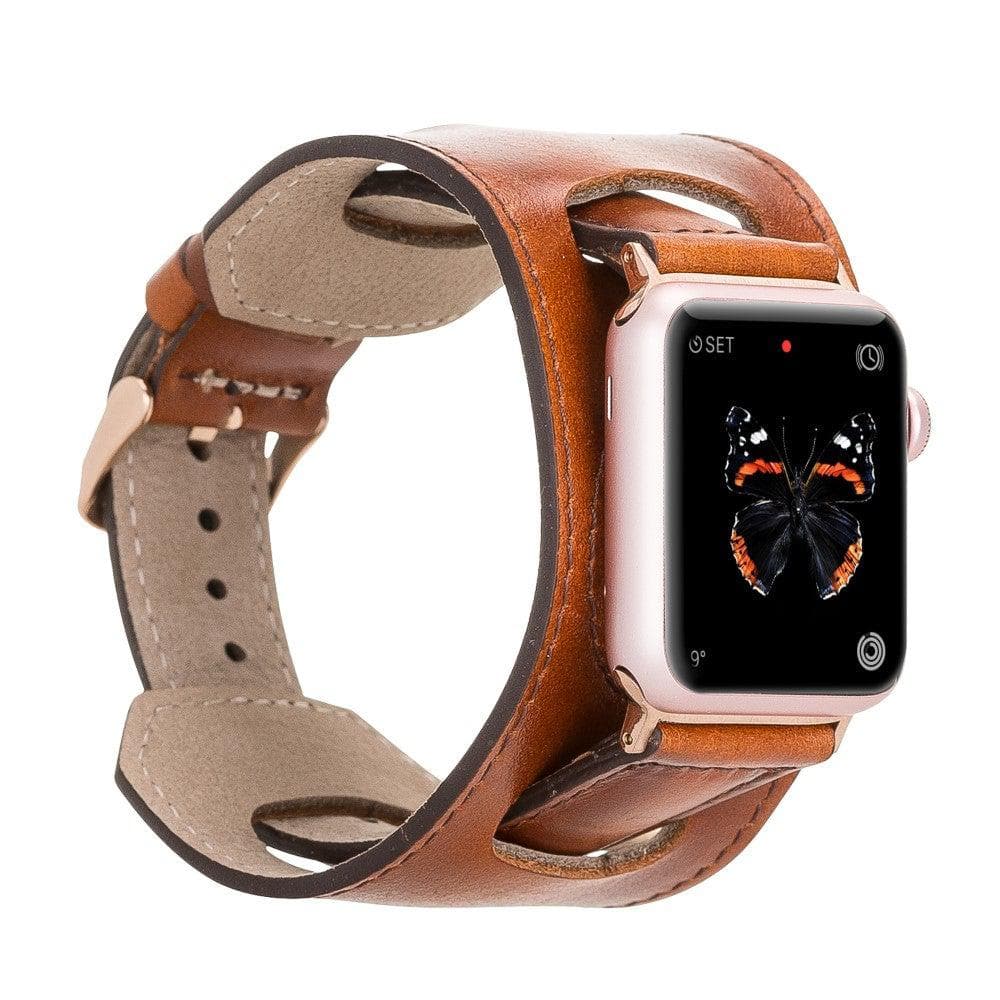 B2B - Leather Apple Watch Bands - Cuff Style RST2EF Bomonti