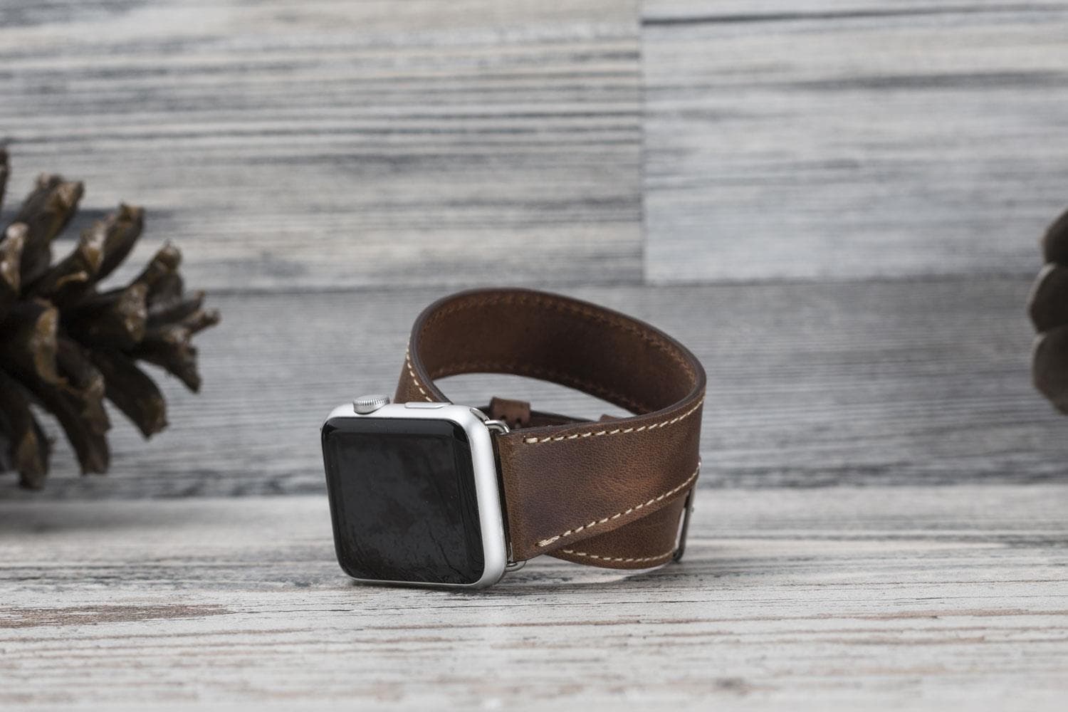 B2B - Leather Apple Watch Bands - DT Double Tour Style Bomonti