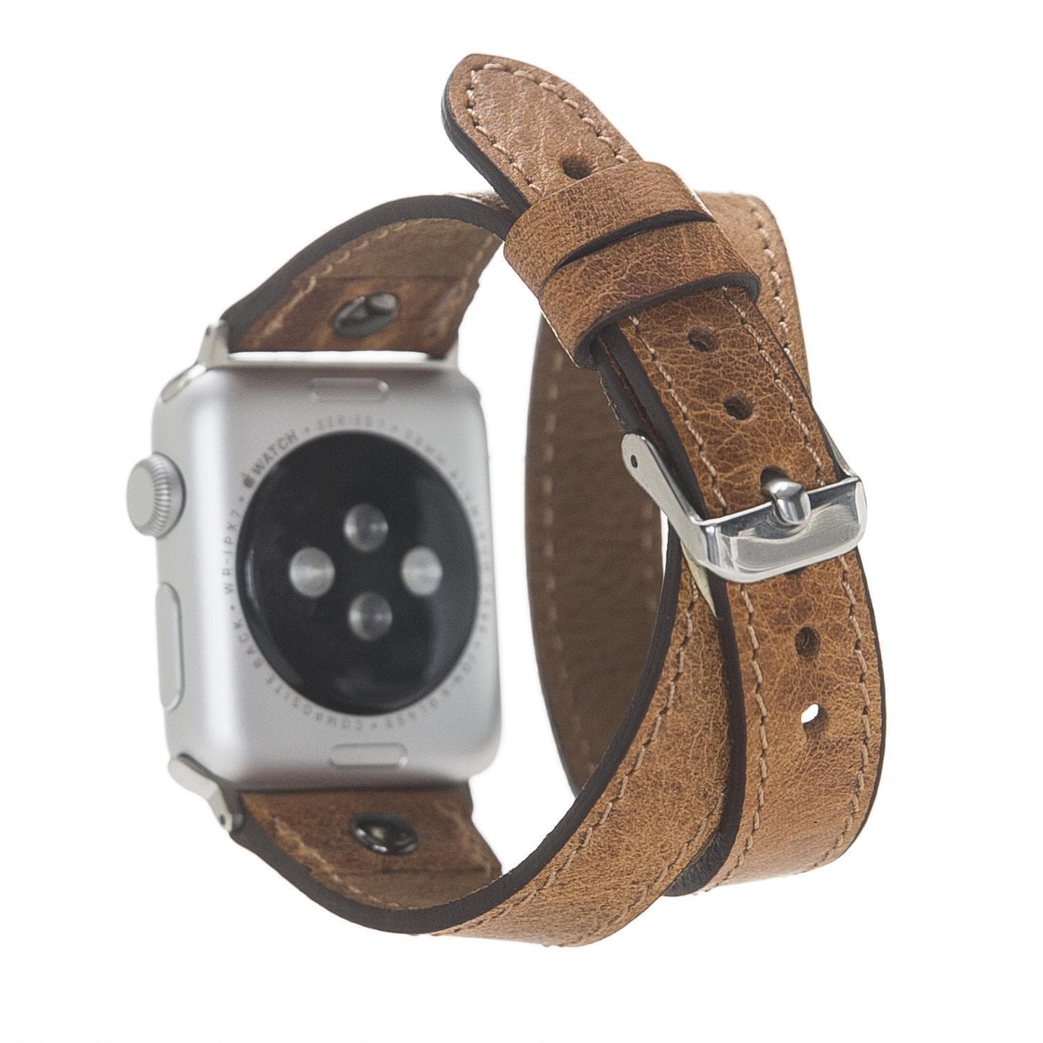 B2B - Leather Apple Watch Bands - DTS Double Tour Slim Hector Gold Trok Style VERGİTAL TABA Bomonti