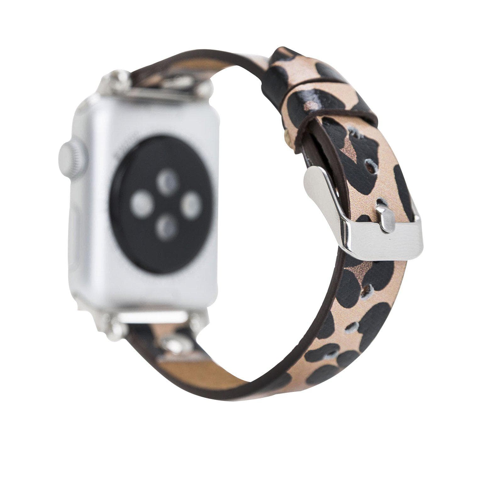 B2B - Leather Apple Watch Bands - Ferro Silver Trok Style LE02 Bomonti