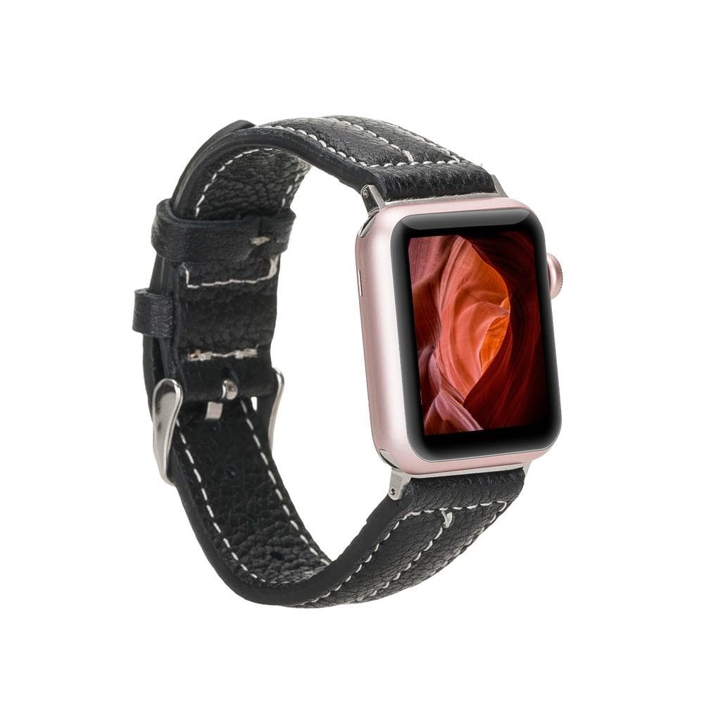 B2B - Leather Apple Watch Bands - NM3 Style AS5 Rustik Siyah Bomonti