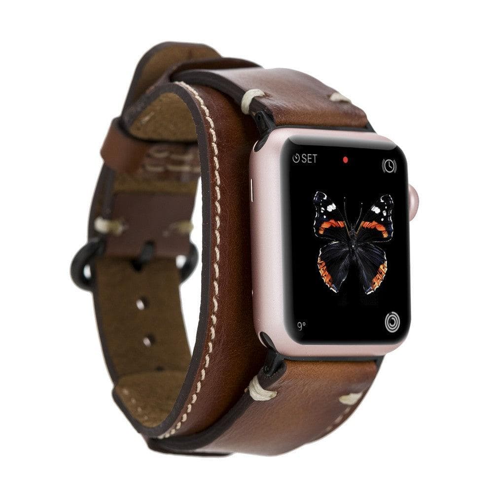 B2B - Leather Apple Watch Bands - Pulsar Cuff Style RST2EF Bomonti