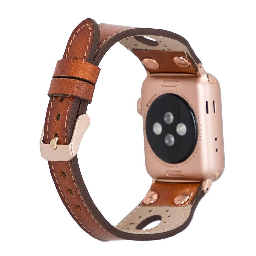 B2B - Leather Apple Watch Bands - Ronda Rose Gold Trok Style RST2EF Bomonti